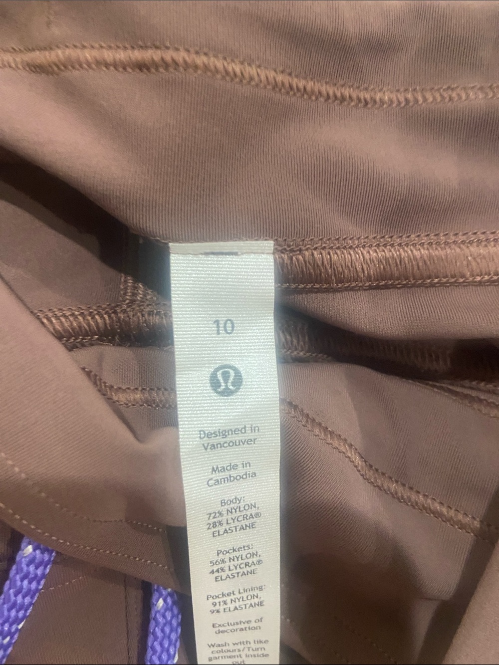 lululemon athletica Mauve/Brown Bike Shorts